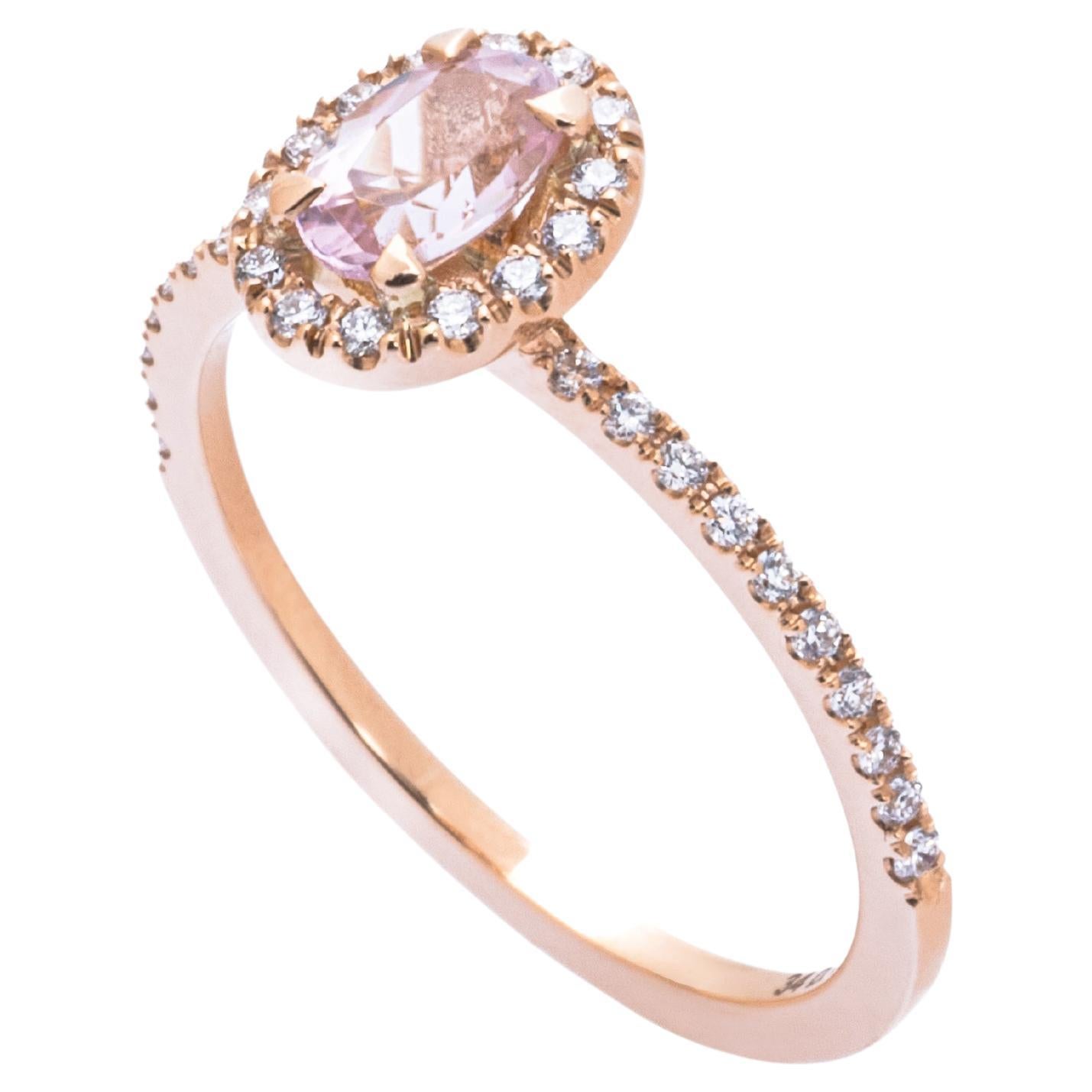 18 Karat Rose Gold 0.30 Carat Morganite Solitaire Ring by Jochen Leën For Sale