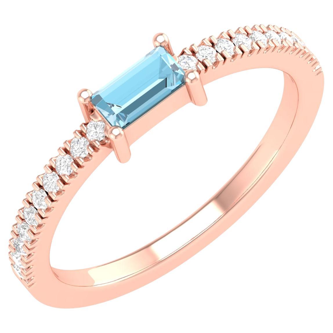 18 Karat Rose Gold 0.4 Carat Aquamarine Infinity Band Ring For Sale