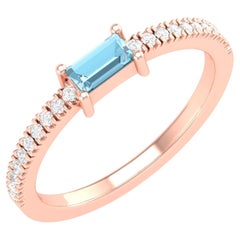 18 Karat Rose Gold 0.4 Carat Aquamarine Infinity Band Ring