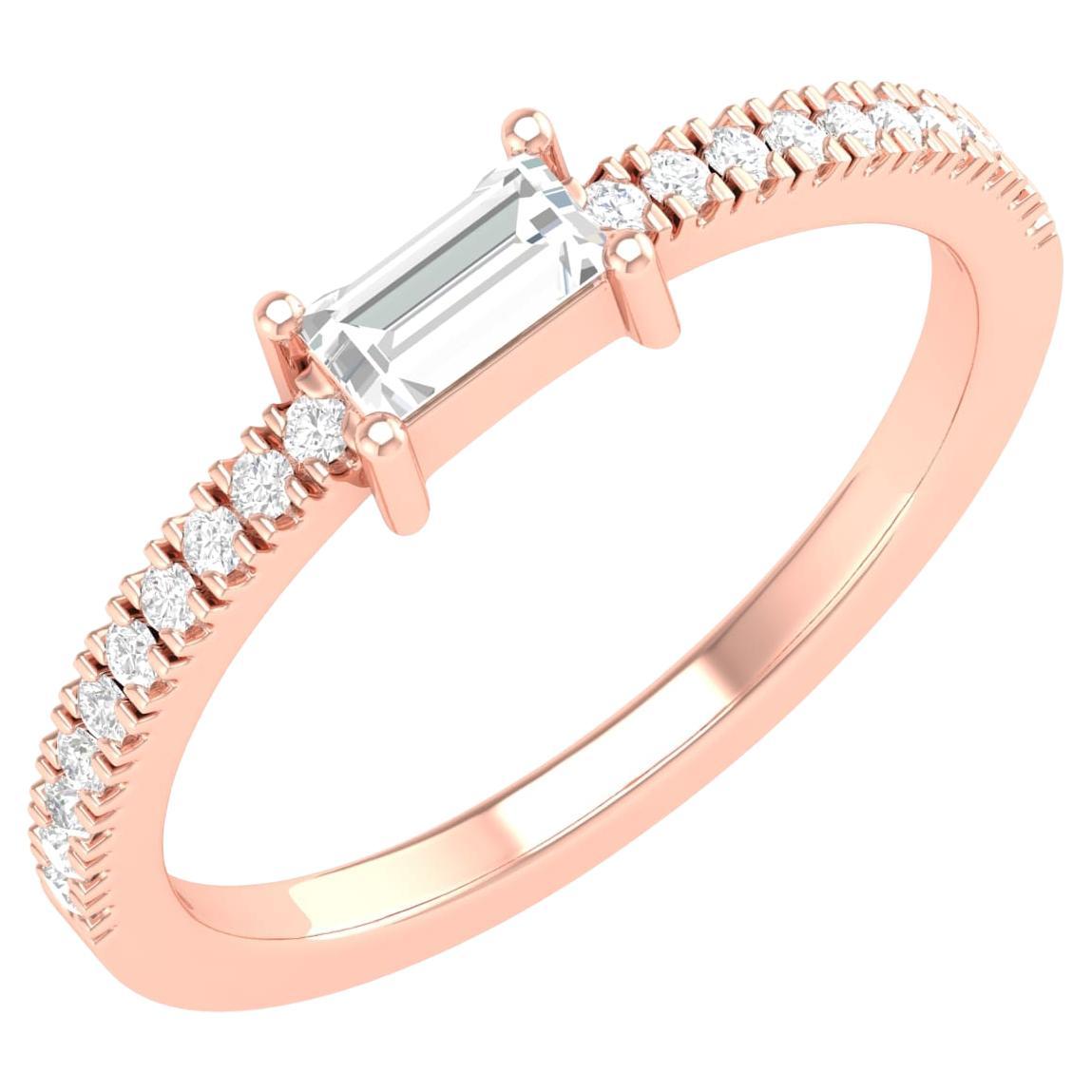 18 Karat Rose Gold 0.4 Carat Diamond Infinity Band Ring For Sale