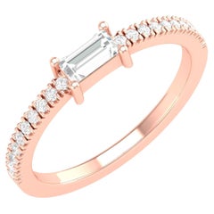 Anillo de oro rosa de 18 quilates con diamante infinito de 0,4 quilates