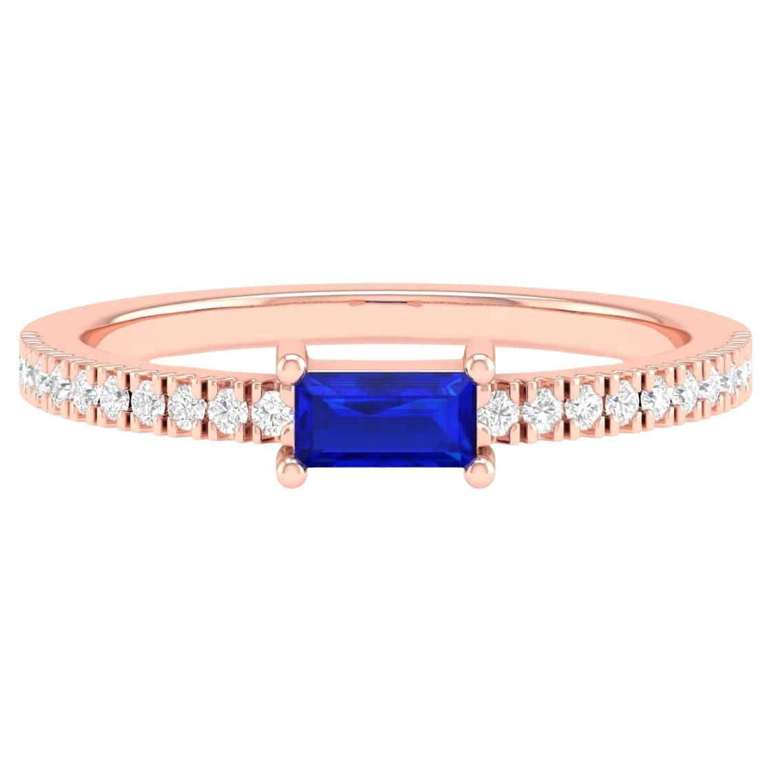 18 Karat Rose Gold 0.4 Carat Sapphire Infinity Band Ring For Sale