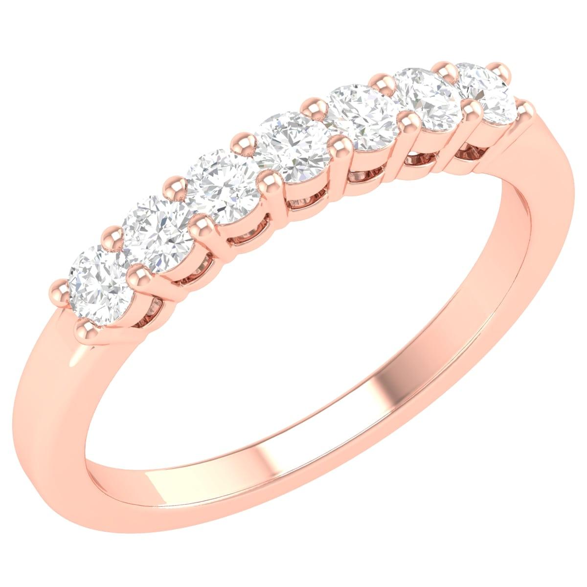 Bague à anneau Infinity en or rose 18 carats avec diamants 0,5 carat Neuf - En vente à Jaipur, IN