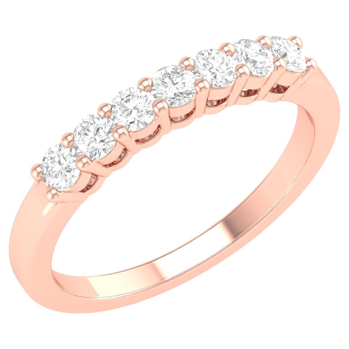 Bague à anneau Infinity en or rose 18 carats avec diamants 0,5 carat en vente
