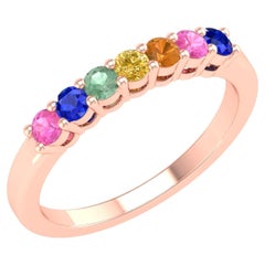 18 Karat Rose Gold 0.5 Carat Multi-Sapphire Infinity Band Ring
