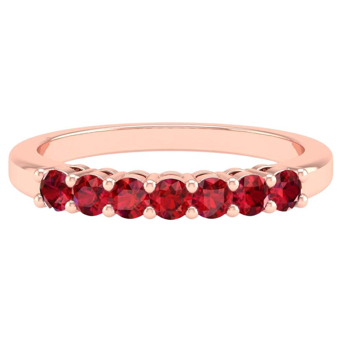 18 Karat Rose Gold 0.5 Carat Ruby Infinity Band Ring For Sale