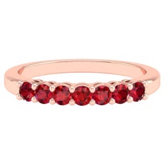 Bague à anneau infinie en or rose 18 carats et rubis 0,5 carat