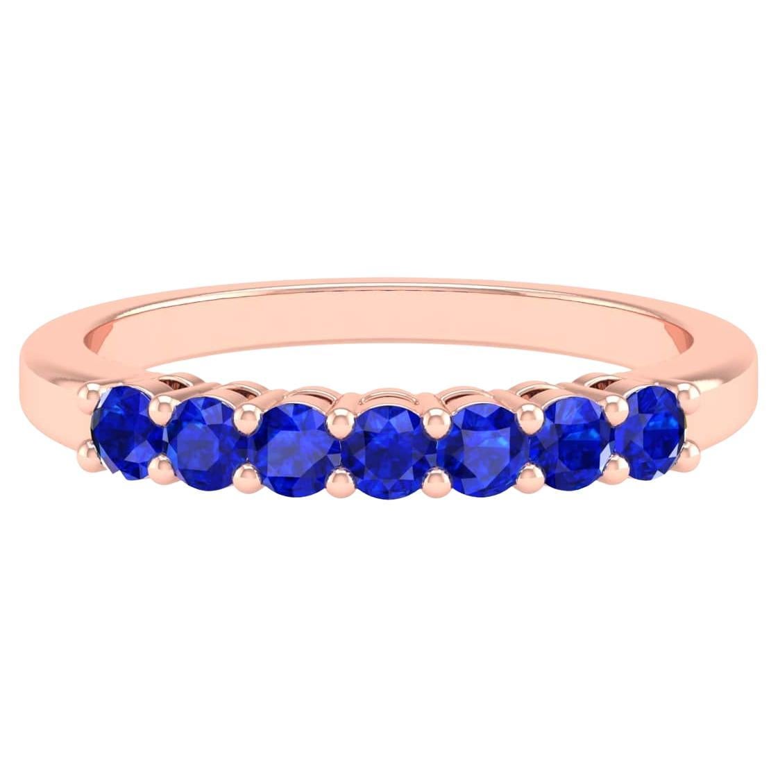 18 Karat Rose Gold 0.5 Carat Sapphire Infinity Band Ring For Sale