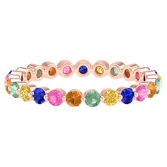 18 Karat Rose Gold 0.75 Carat Multi-Sapphire Infinity Band Ring