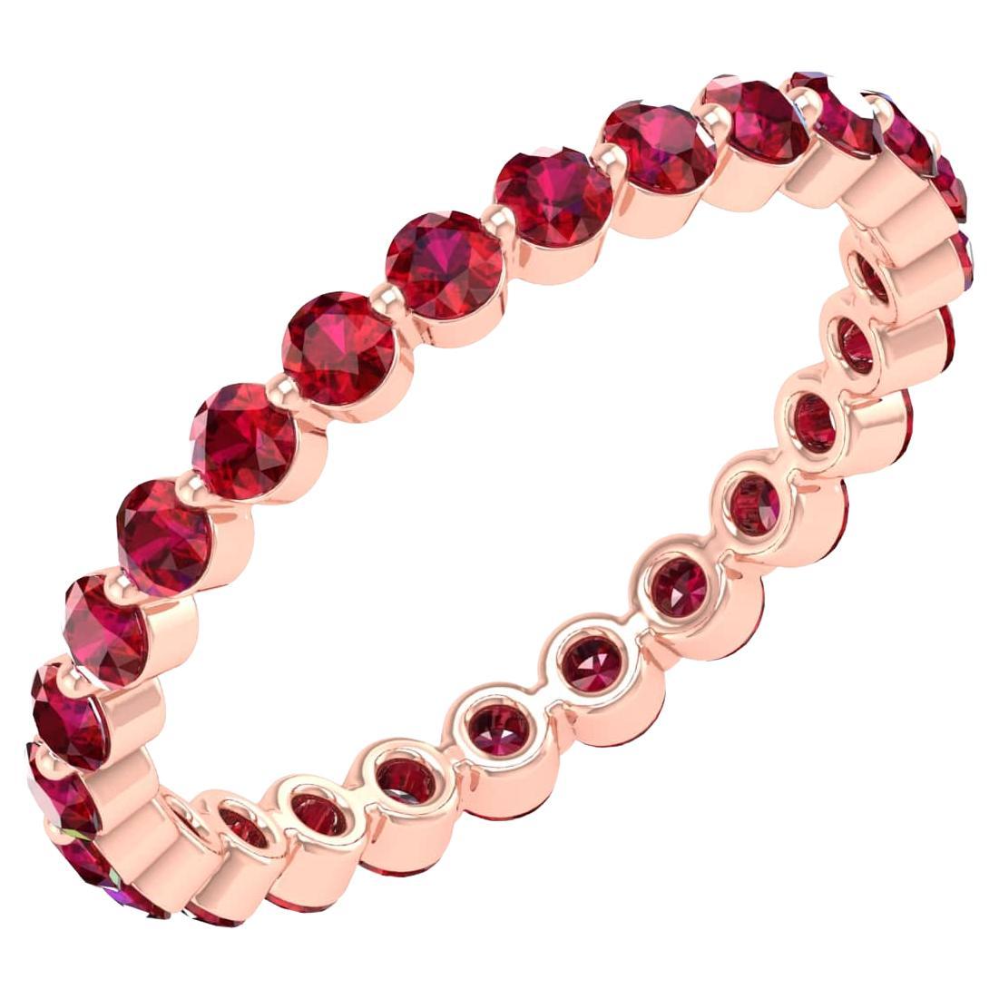 18 Karat Rose Gold 0.75 Carat Ruby Infinity Band Ring For Sale