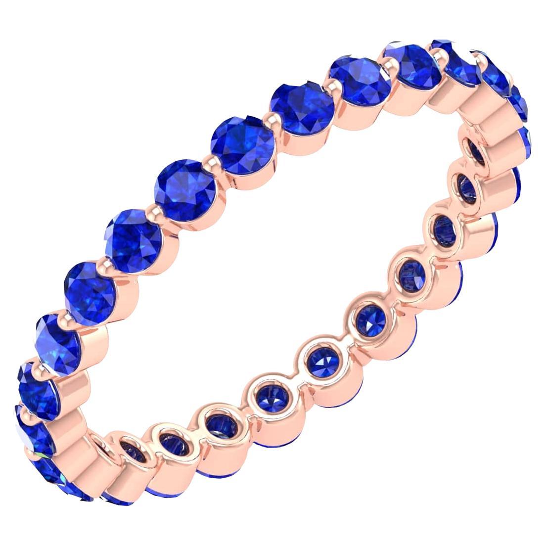18 Karat Rose Gold 0.75 Carat Sapphire Infinity Band Ring For Sale