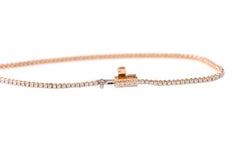 18 Karat Rose Gold 0.81 Carat Brilliant-Cut Diamond Tennis Bracelet