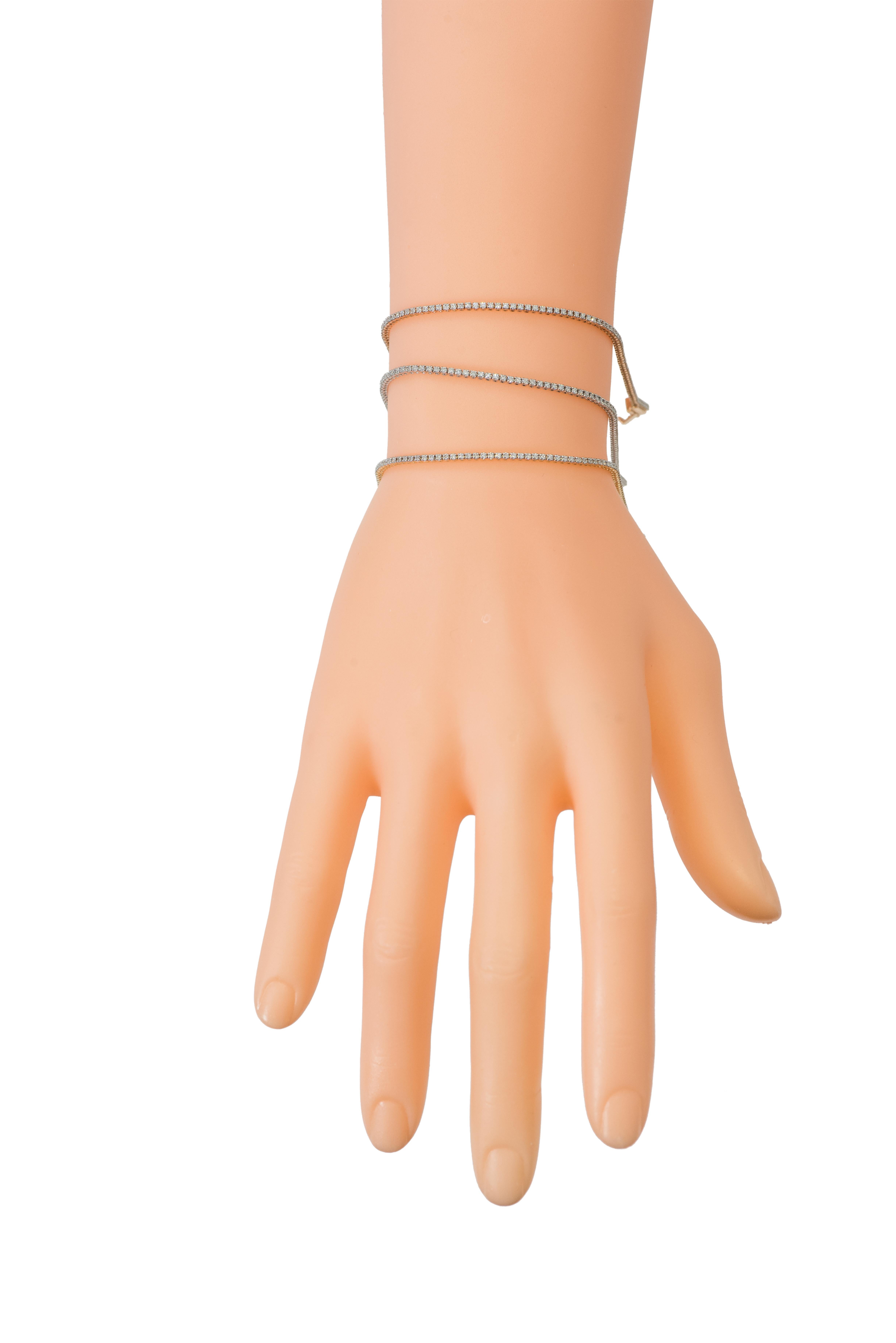 18 Karat Roségold 0,81 Karat Diamant-Tennisarmband mit Brillantschliff Damen im Angebot