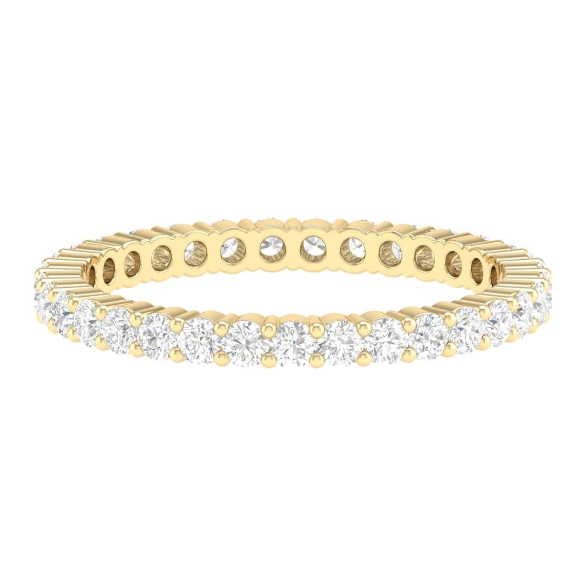 Women's 18 Karat Rose Gold 0.85 Carat Diamond Eternity Ring For Sale