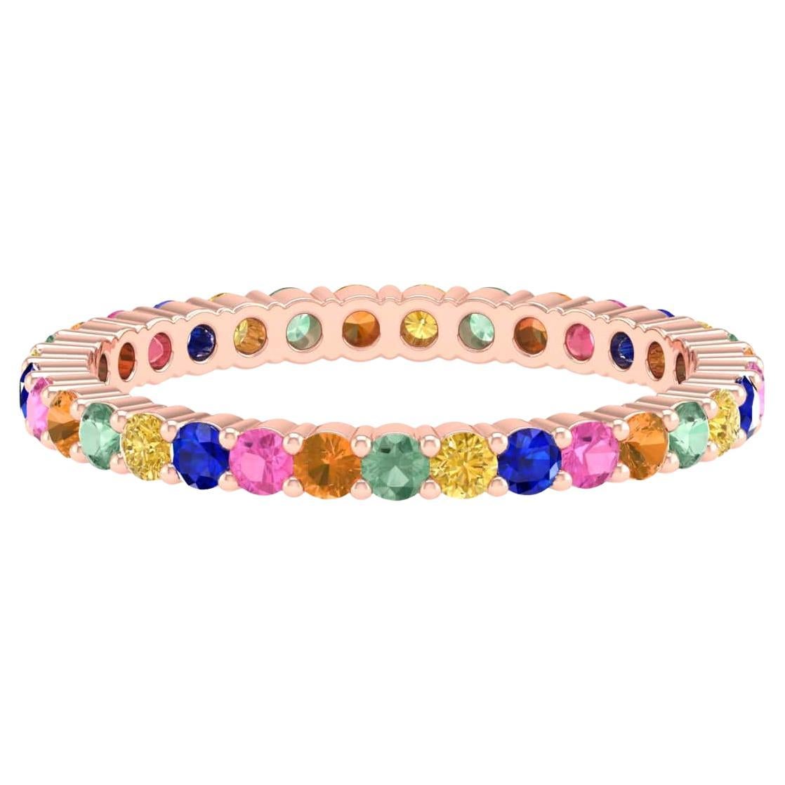 18 Karat Roségold 0,85 Karat Multi-Sapphire Eternity-Ring