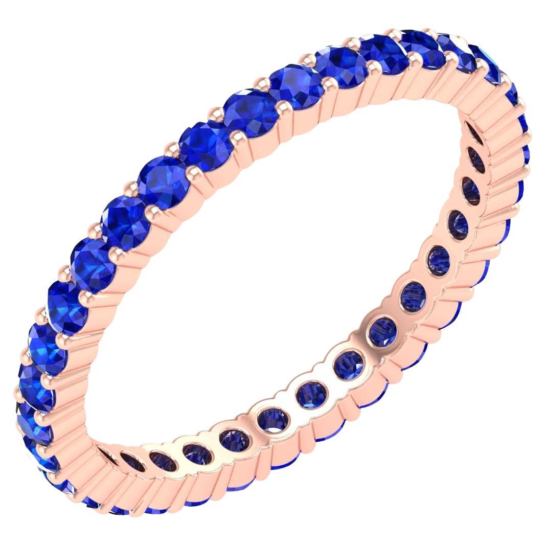 18 Karat Rose Gold 0.85 Carat Sapphire Eternity Ring For Sale