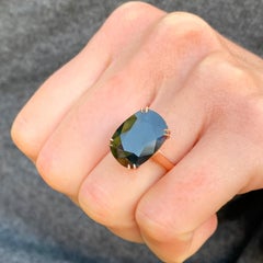 18 Karat Rose Gold 10.58 Carat Australian Sapphire Cocktail Ring