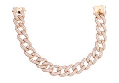 18 Karat Rose Gold 11.65 Carat Brilliant-Cut Diamond Link Bracelet Modern
