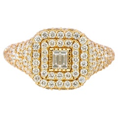 18 Karat Rose Gold 1.21 Carat Diamond Cluster Engagement Ring