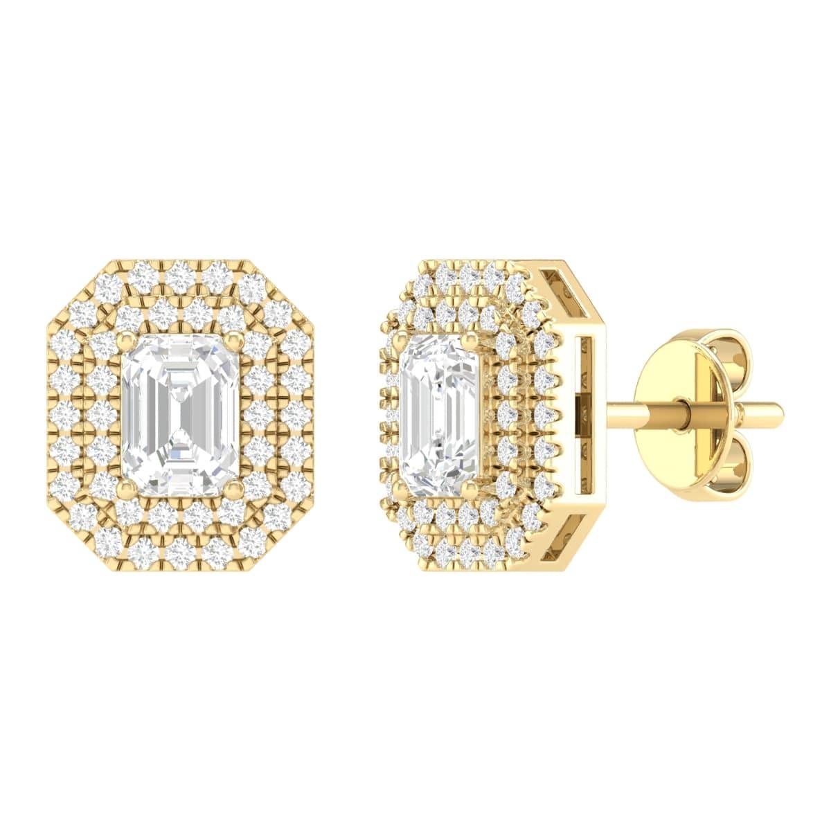 Boucles d'oreilles solitaires en or rose 18 carats 1,26 carat de diamant Pour femmes en vente
