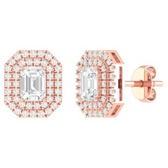 18 Karat Rose Gold 1.26 Carat Diamond Solitaire Stud Earrings