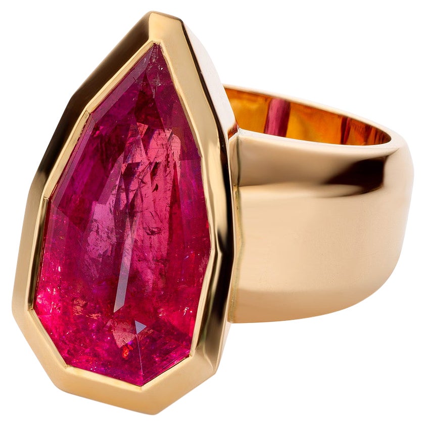 18 Karat Roségold 14,61 Karat Pezzottait Cocktail-Ring von Jochen Leën im Angebot