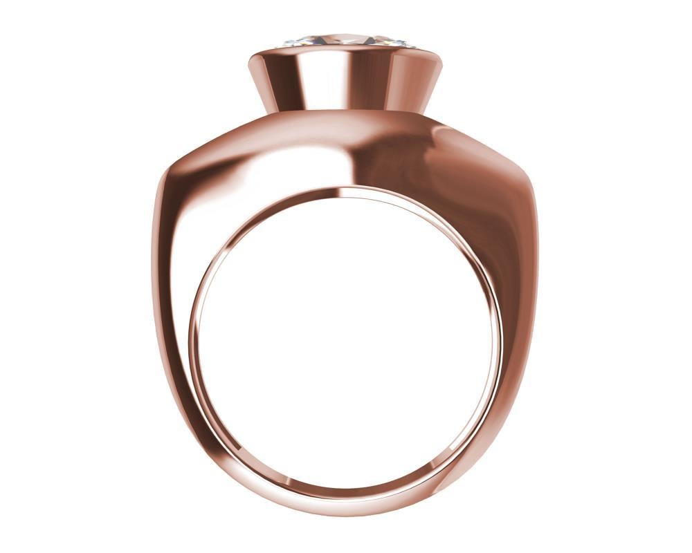 Im Angebot: 18 Karat Roségold 1,6 Karat GIA Diamant-Skulptur Ring () 2