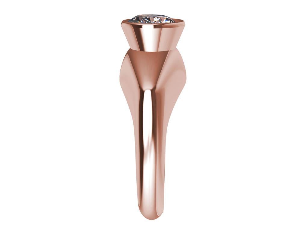 For Sale:  18 Karat Rose Gold 1.6 Carat GIA Diamond Sculpture Ring 3