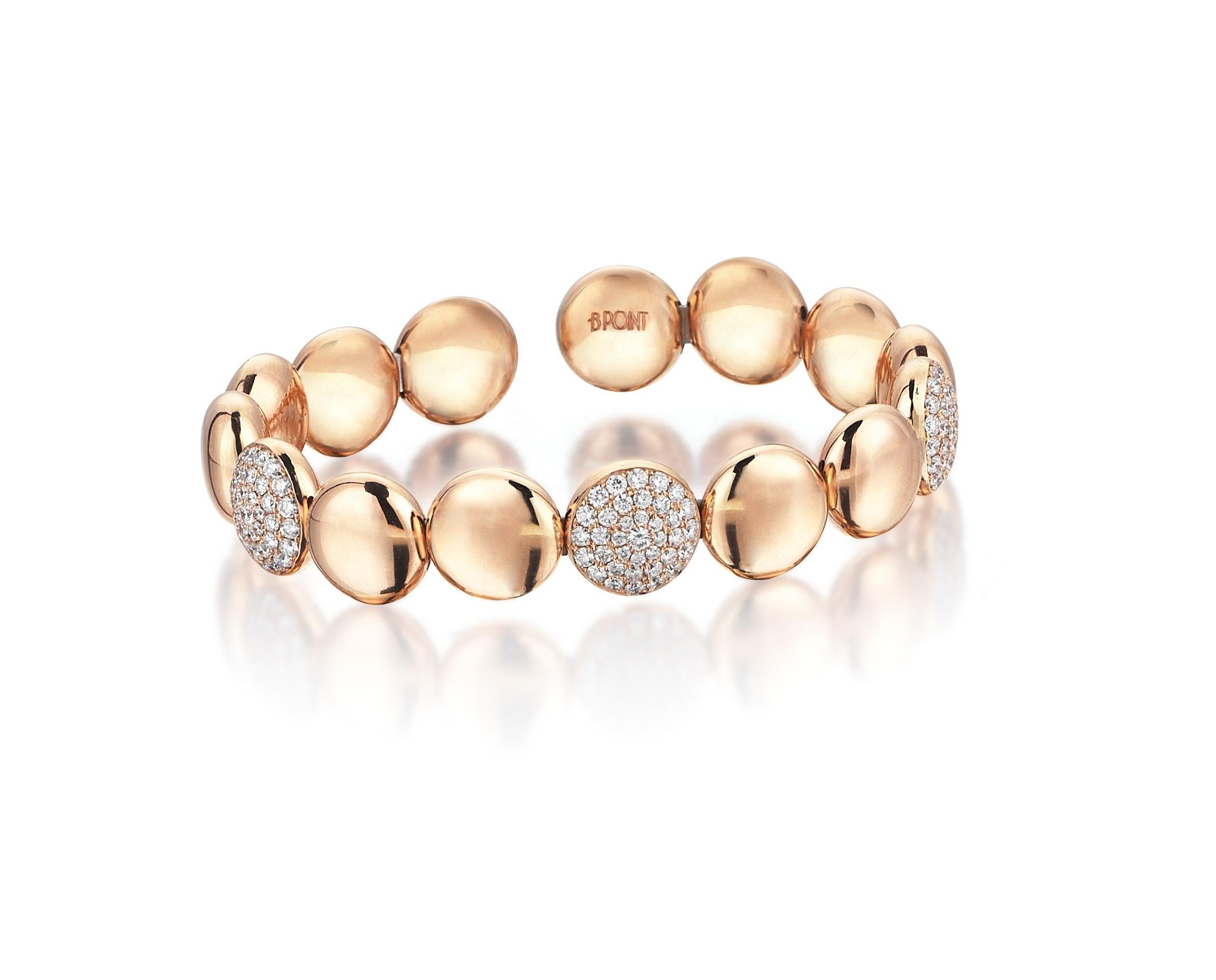 18K Rose Gold Diamond Bubble Bracelet