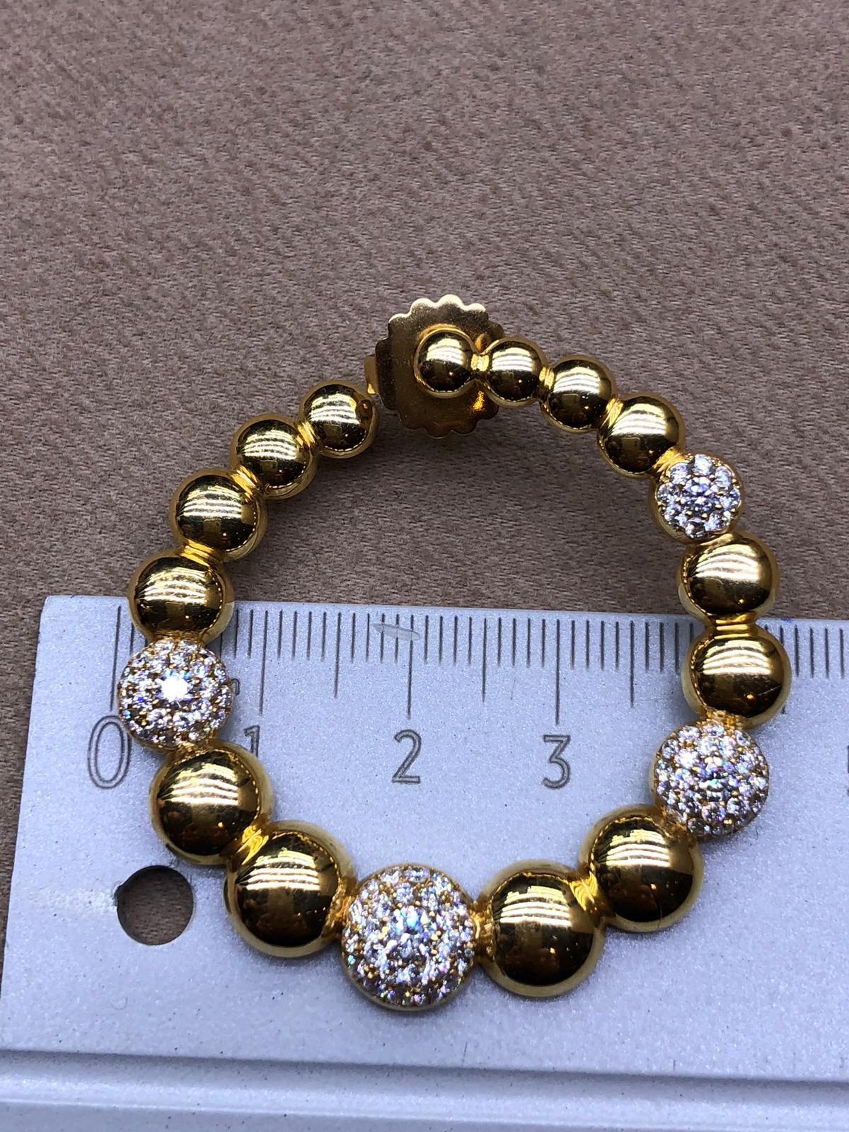 18 Karat Rose Gold 2.86 Carat Diamond Hoop Earrings For Sale 2