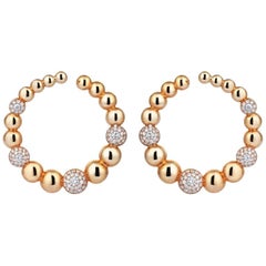 18 Karat Rose Gold 2.86 Carat Diamond Hoop Earrings