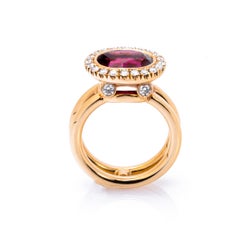 18 Karat Rose Gold 3.26 Carat Rubellite Cocktail Ring by Jochen Leën