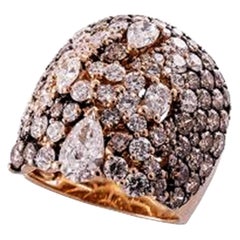18 Karat Rose Gold 3.59 Carat White Diamond 7.31 Carat Fancy Diamond Band Ring