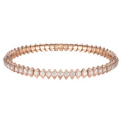 3,83 Karat Diamant 18 Karat Rose Gold Stretch Armreif