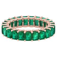 18 Karat Rose Gold 5.39 Carat Emerald Solitaire Ring