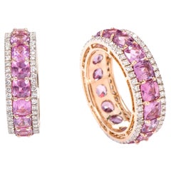 18 Karat Roségold 6,82 Karat Rosa Saphir und Diamant Ewigkeitsring