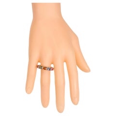 18 Karat Rose Gold 7.61 Carat Multi-Sapphire and Diamond Eternity Band Ring