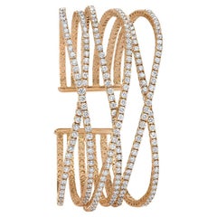 18 Karat Rose Gold, 8.72 Carat Diamond Flexible Cuff