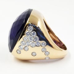18 Karat Rose Gold, Amethyst, and Diamond Cocktail Ring