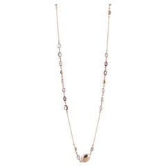 14 Karat Rose Gold with Amethyst Long Necklace For Sale (Free Shipping ...