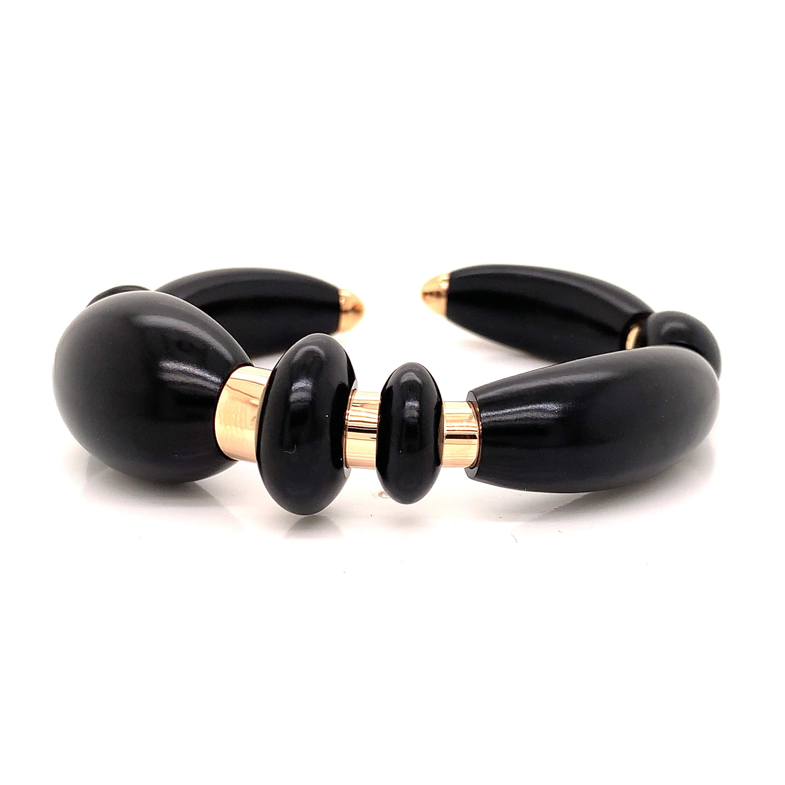 18 Karat Rose Gold and Black Bronze Modern Earrings New by Garavelli For Sale 8
