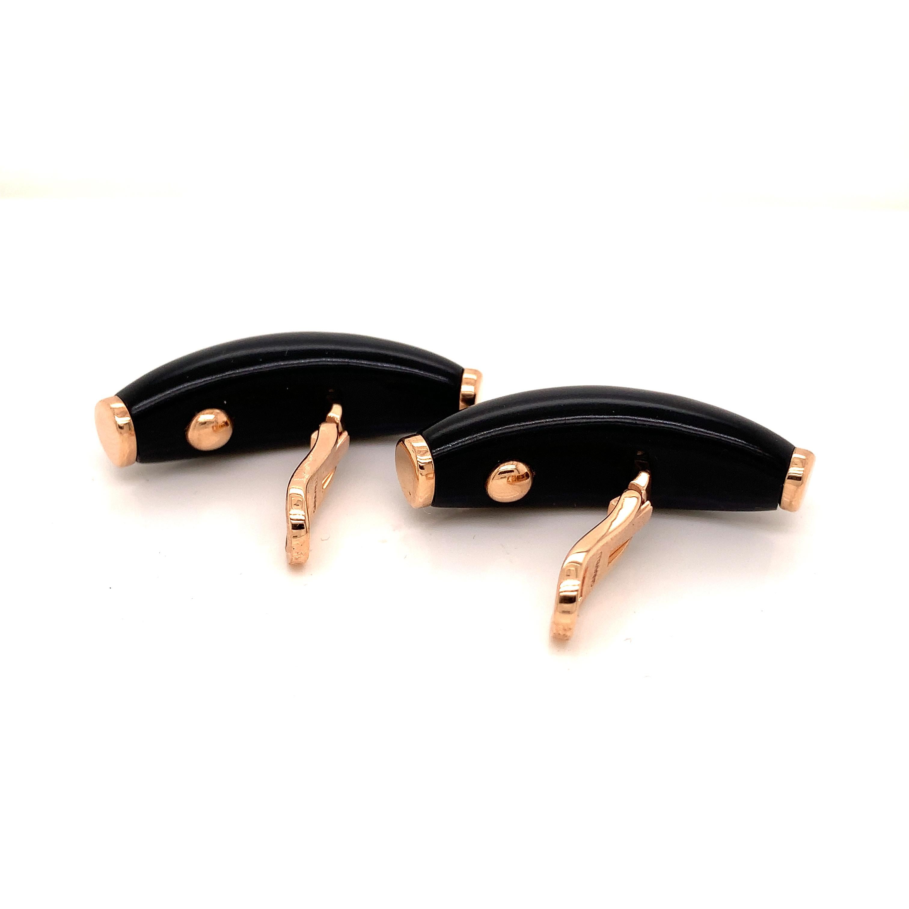 Contemporary 18 Karat Rose Gold and Black Bronze Modern Earrings New by Garavelli For Sale