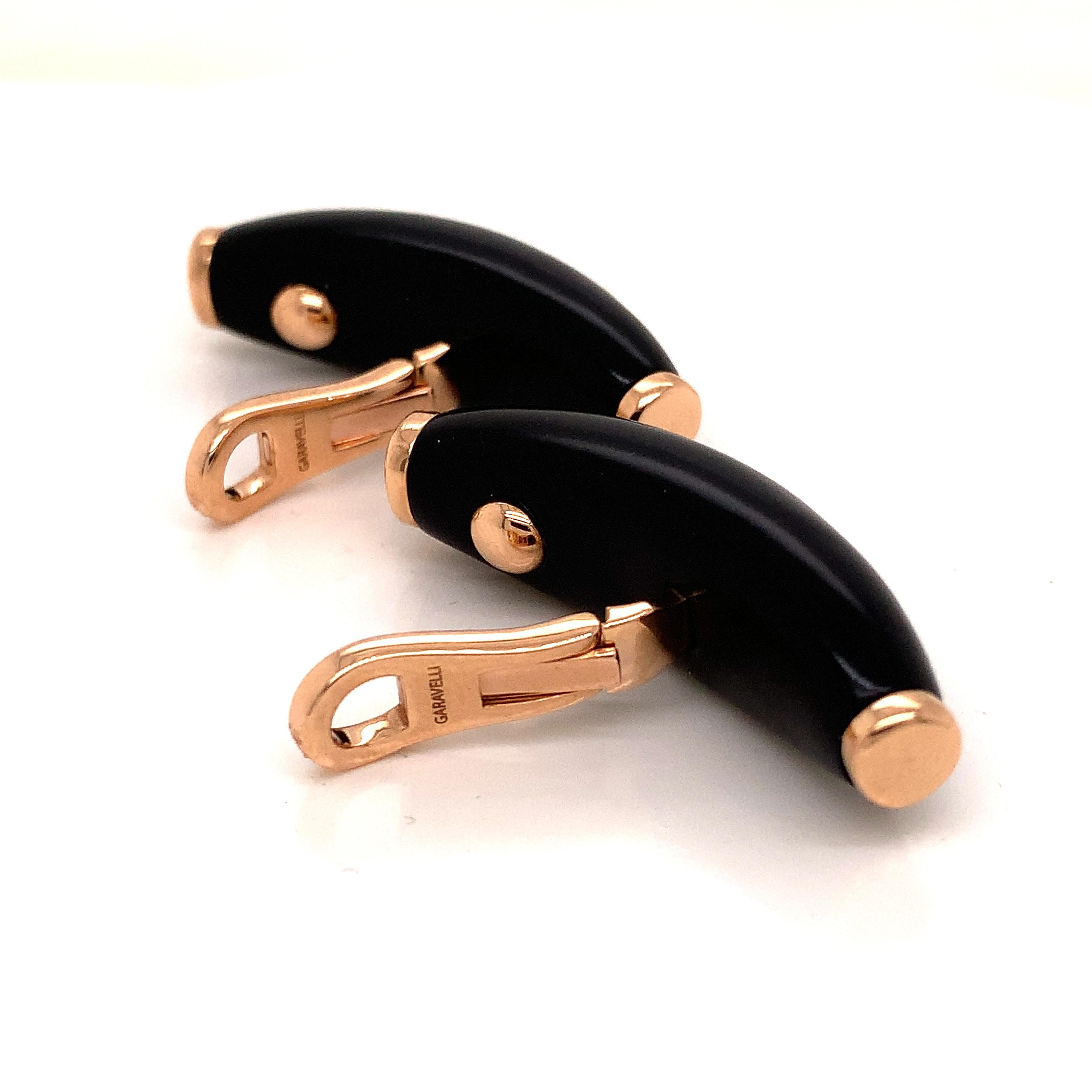 18 Karat Rose Gold and Black Bronze Modern Earrings New by Garavelli In New Condition For Sale In Valenza, IT