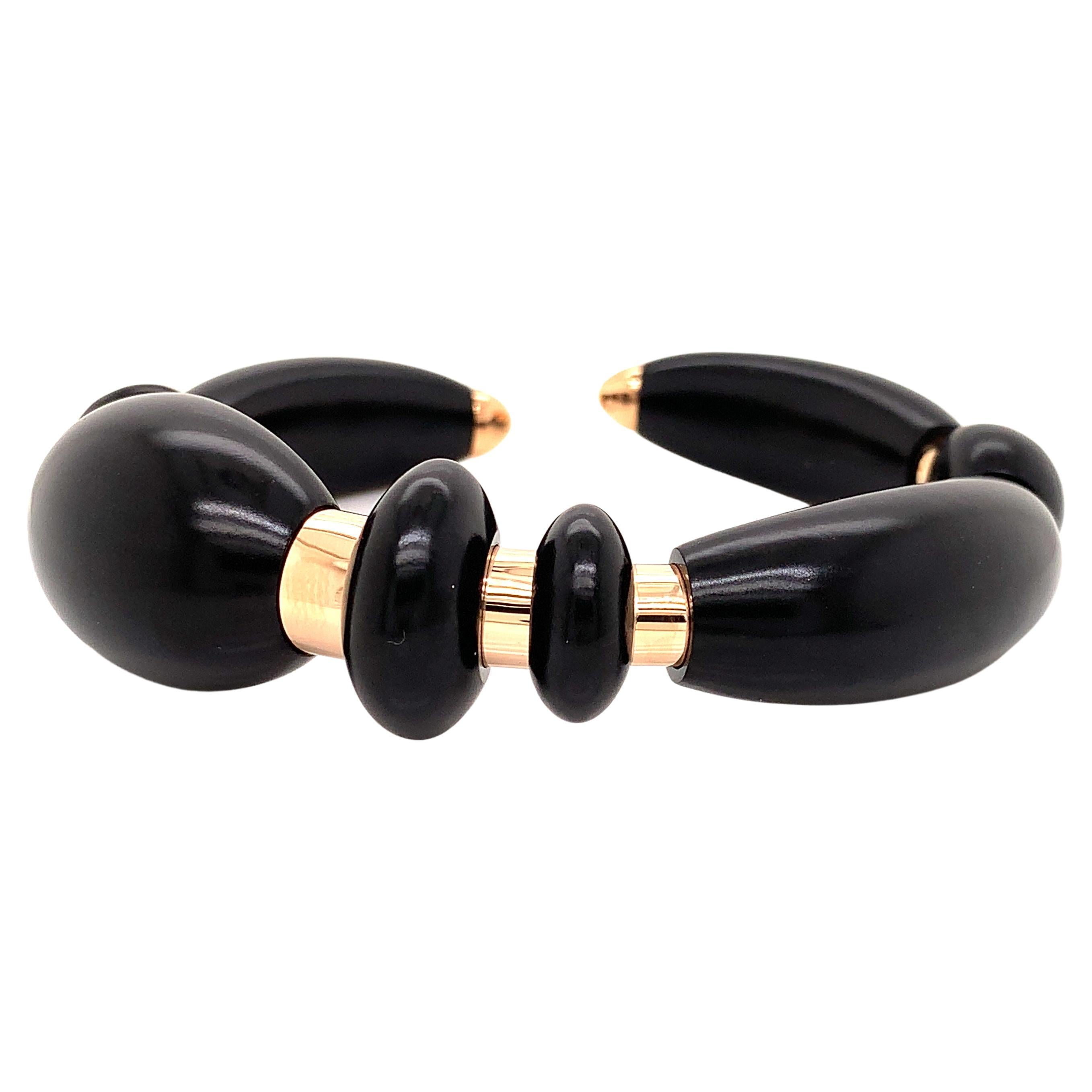 18 Karat Rose Gold and Black Bronze Modern Earrings New by Garavelli For Sale 1