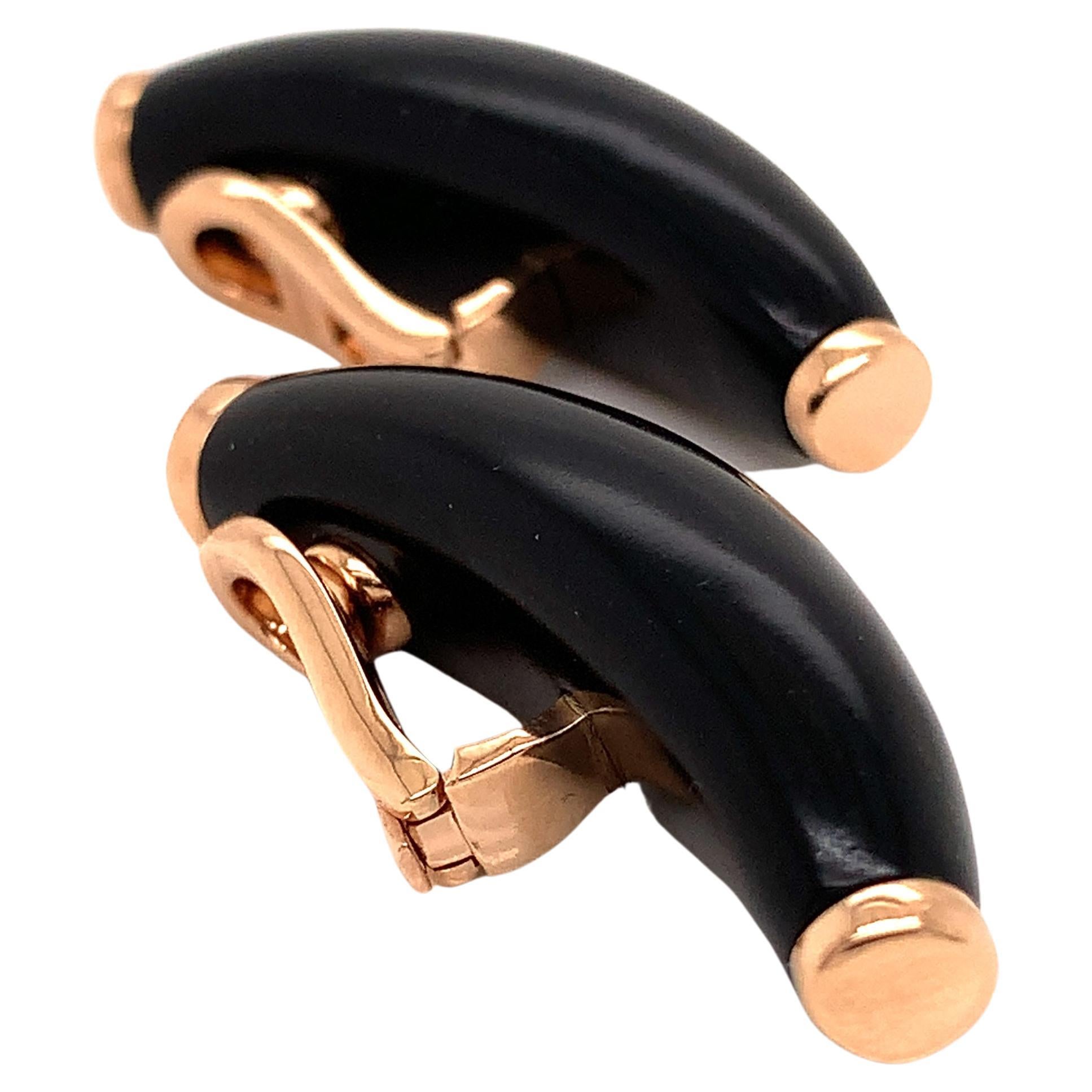 18 Karat Rose Gold and Black Bronze Modern Earrings New by Garavelli For Sale