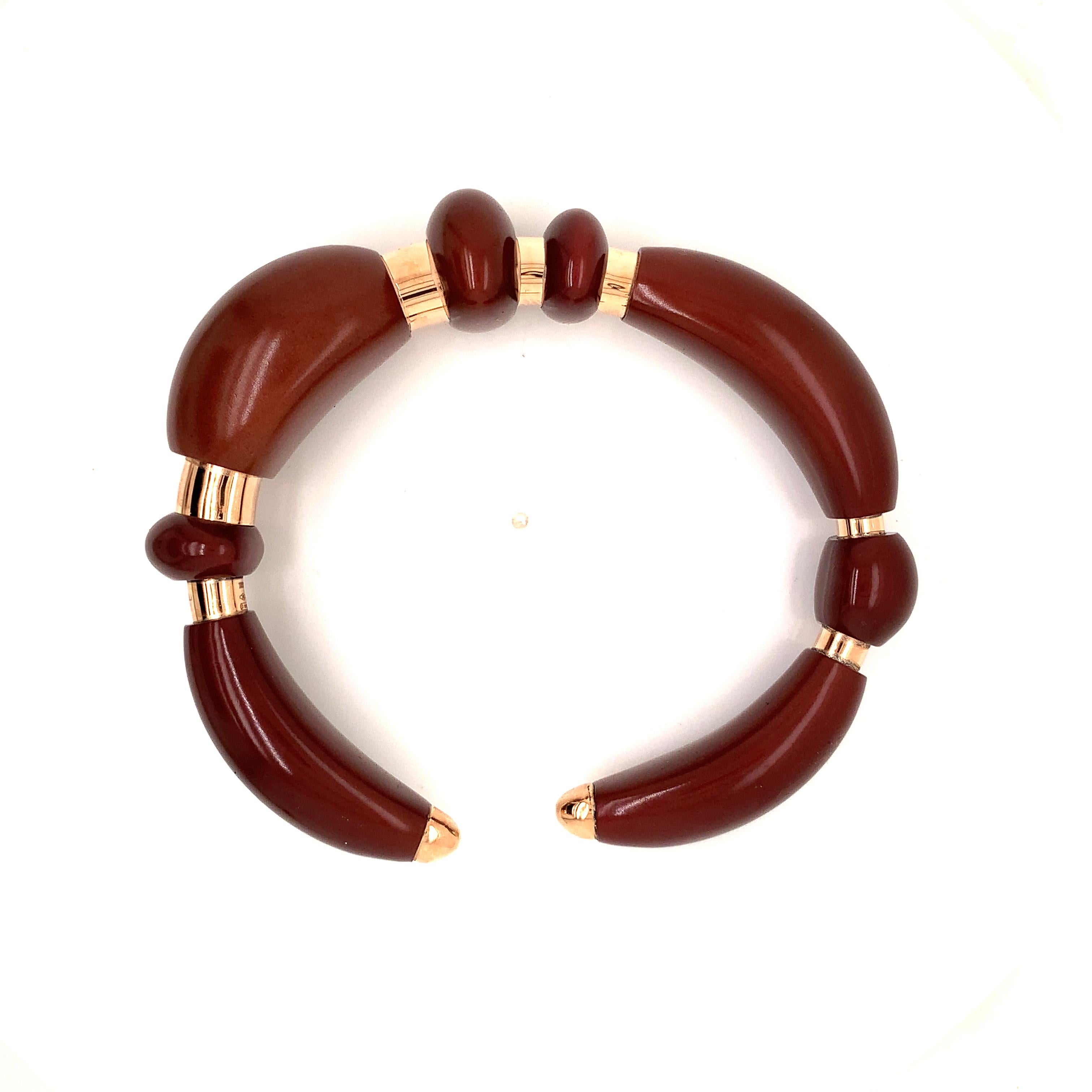 18 Karat Rose Gold and Brown Bronze Modern  Bracelet 
New Dolce Vita Collection by Garavelli
Cuff bracelet - Size 7