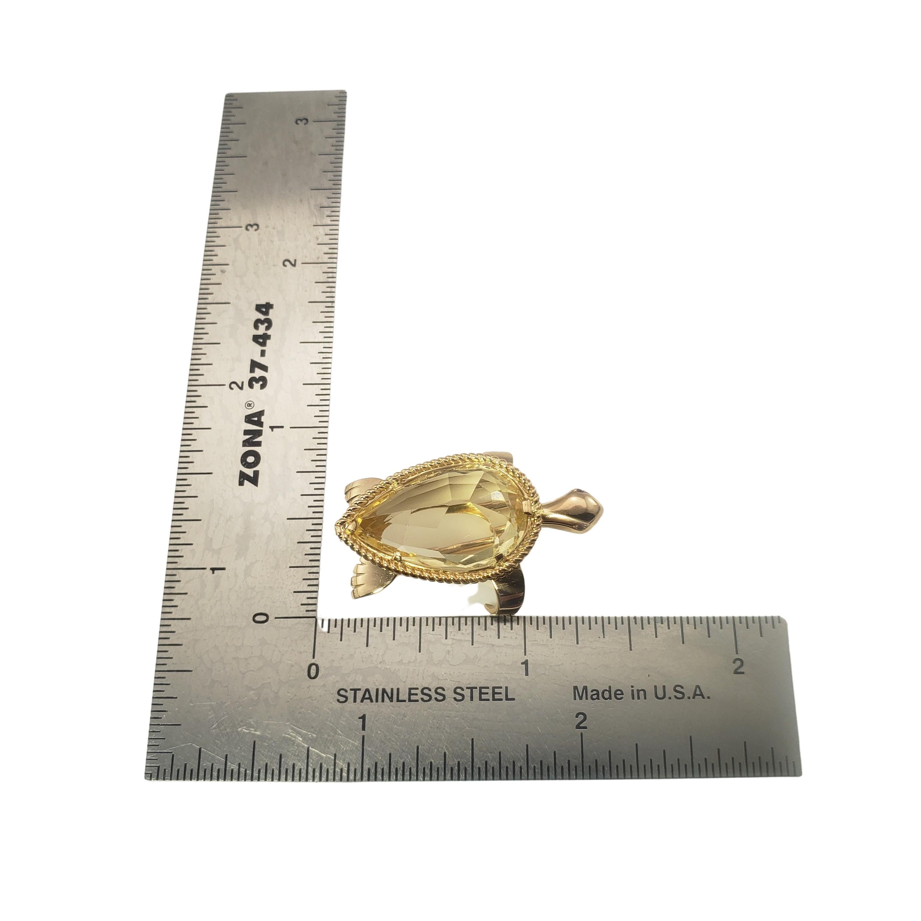 18 Karat Rose Gold and Citrine Turtle Brooch / Pin 1