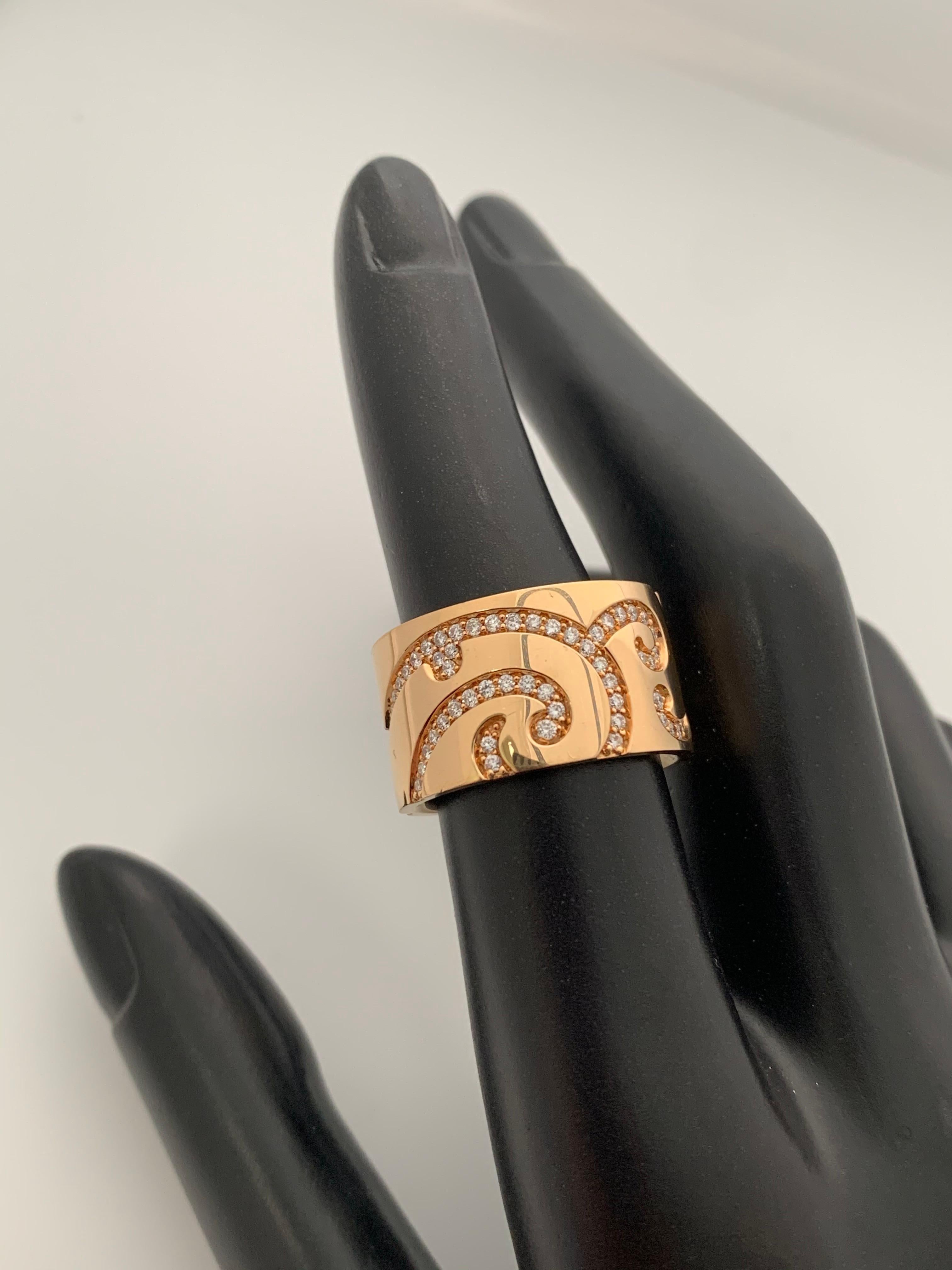 Round Cut 18 Karat Rose Gold and Diamond Cigar Band