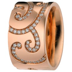 18 Karat Rose Gold and Diamond Cigar Band