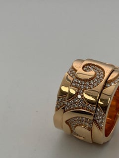 Auction - 18 Karat Rose Gold and Diamond Cigar Band Spinning Ring